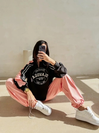 Bluza damska Olavoga Delora czarno/różowa