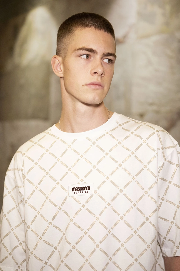 Koszulka męska t-shirt Mass Dnm Monogram biała