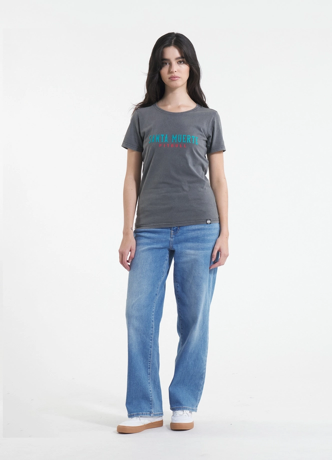Koszulka damska T-shirt Pit Bull Santa Muerte 25 szara