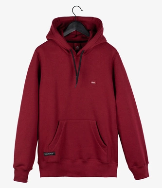 Bluza męska z kapturem Elade Patch hoodie bordowa