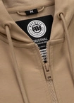 Bluza męska z kapturem Pitbull Pit Bull Tape Nugget ZIP beżowa