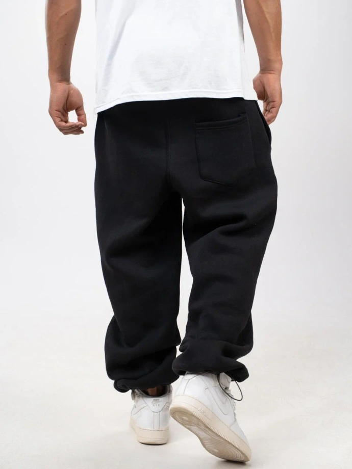 Spodnie dresowe męskie Baggy Jigga Wear Logo Drawcord czarne