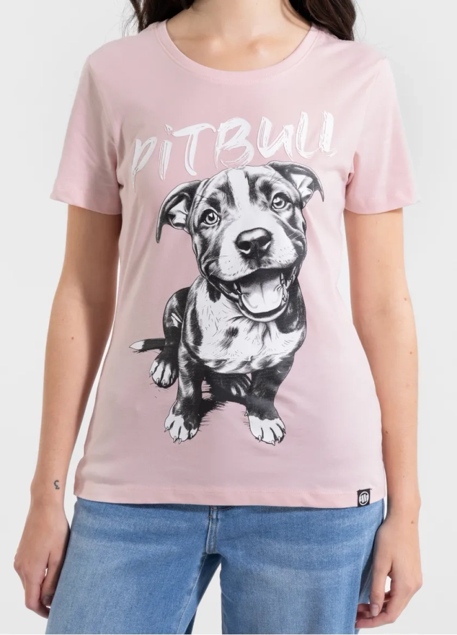 Koszulka t-shirt damska Pit Bull Pitbull Puppy 2 różowa