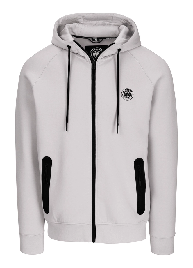 Bluza męska z kapturem Pitbull Pit Bull Dogwood ZIP złamana biel