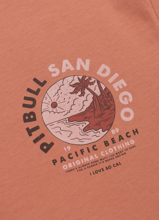 Koszulka męska T-Shirt Pit Bull Pitbull Planet Surf łososiowa
