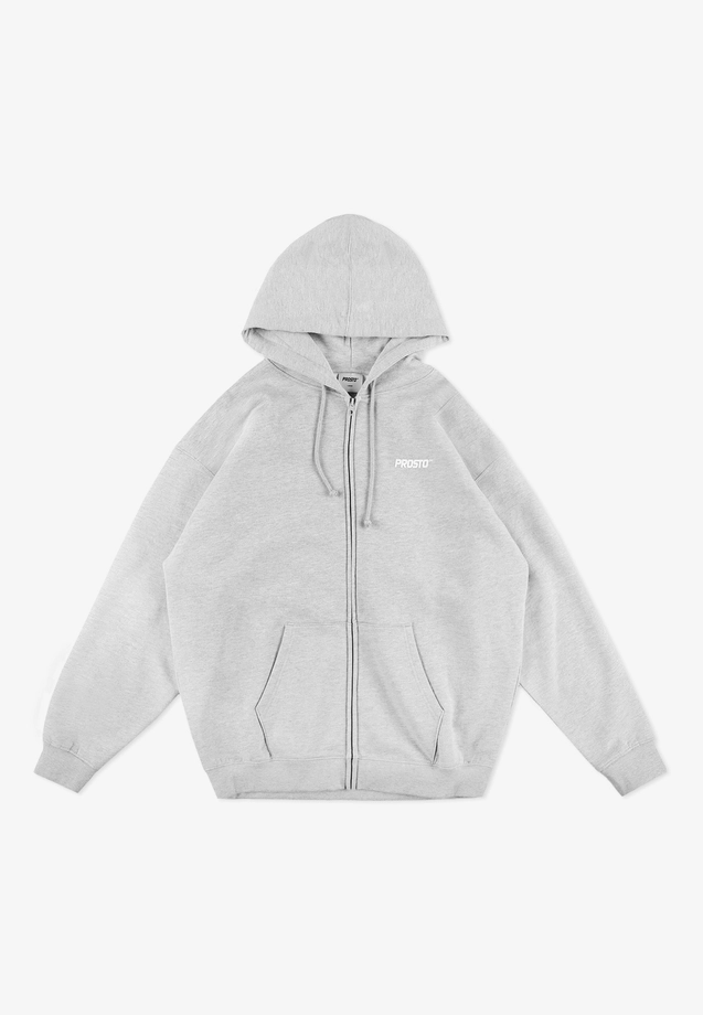Bluza męska rozpinana z kapturem Prosto Logo szara