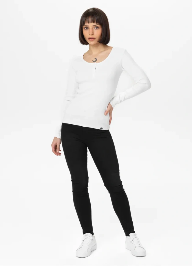 Koszulka longsleeve damski Pit Bull Rib biała