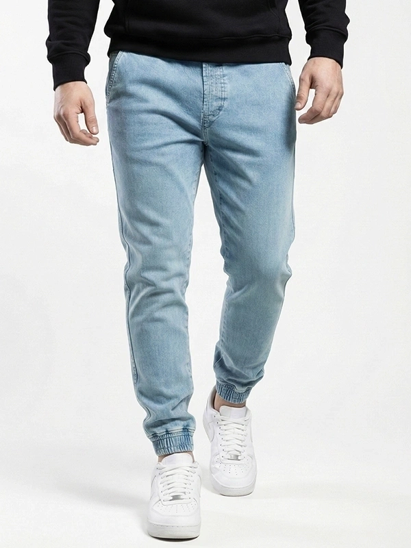 Spodnie męskie jogger jeans Środowisko Miejskie Classic jasne niebieskie