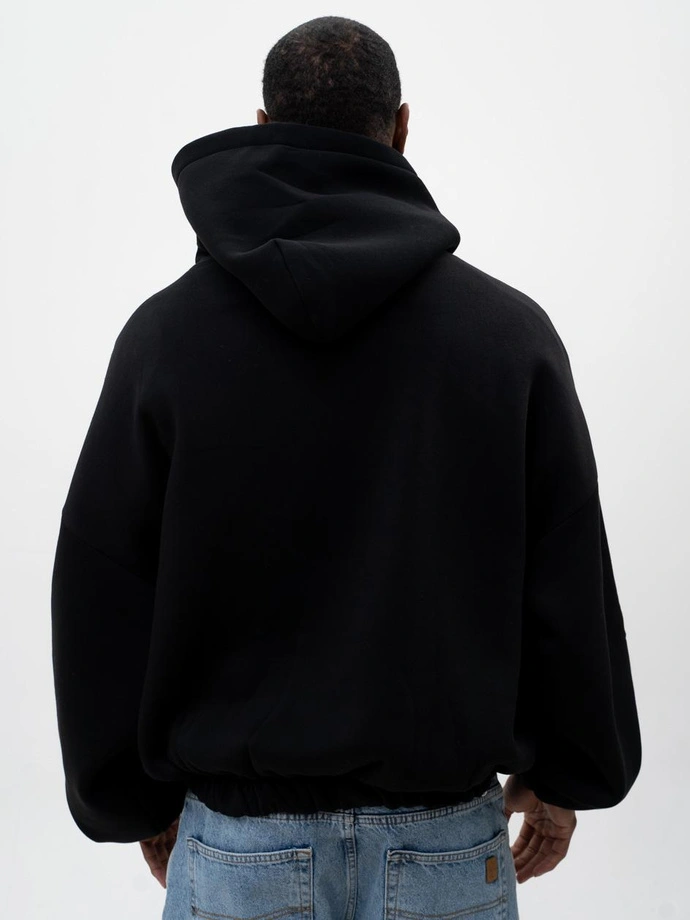 Bluza męska z kapturem oversize Jigga Wear Written Logo czarna