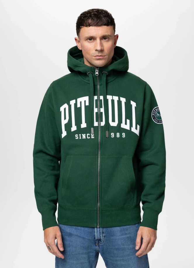 Bluza męska rozpinana z kapturem Pit Bull Norton zielona