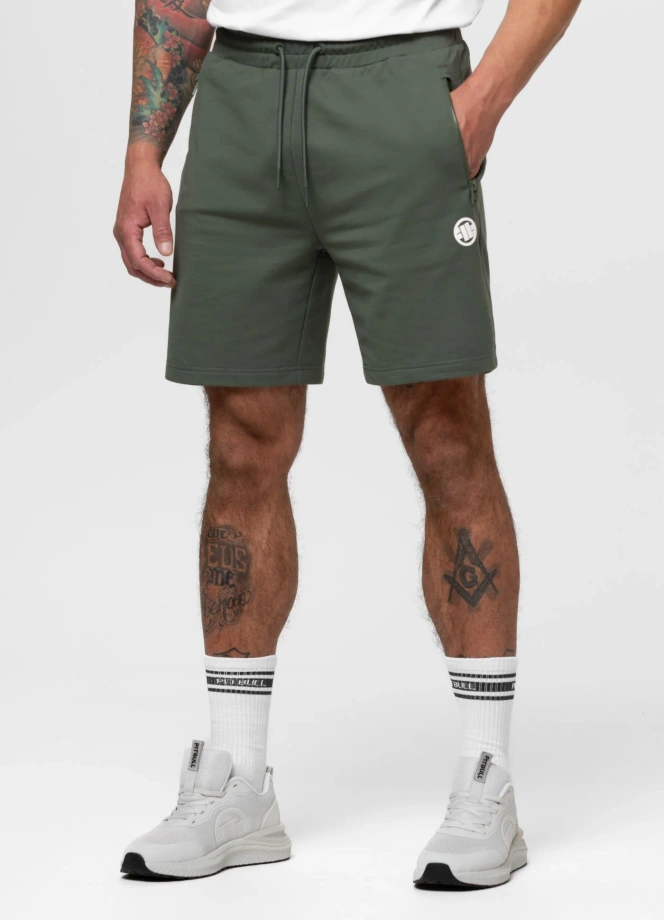 Spodenki szorty dresowe męskie Pitbull Nugget Small Logo zielone