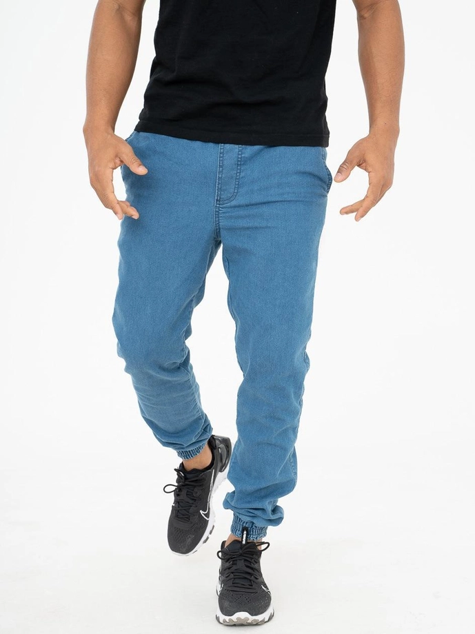 Spodnie męskie Jogger Jeans Jigga Wear Crown Sky Blue jasno niebieskie