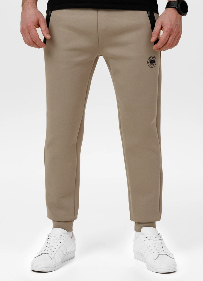 Spodnie męskie dresowe Pitbull Pit Bull Dogwood beżowe