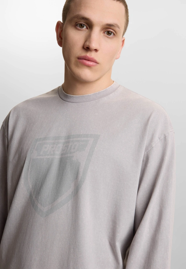 Koszulka longsleeve męski Prosto Splash Shield szara