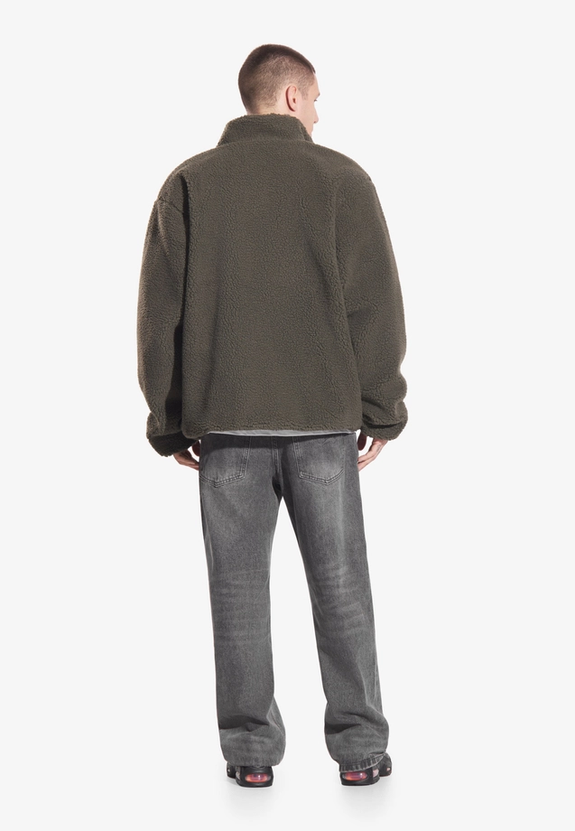 Kurtka męska dwustronna Prosto Sherpa Reverse zielona/czarna