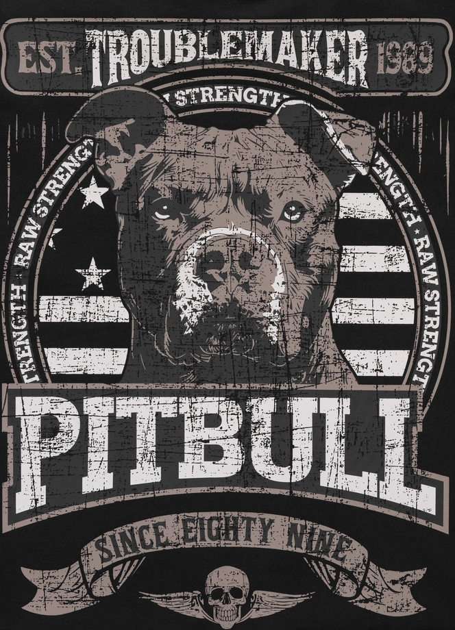 Bluza męska bez kaptura Pitbull Pit Bull Troublemaker czarna