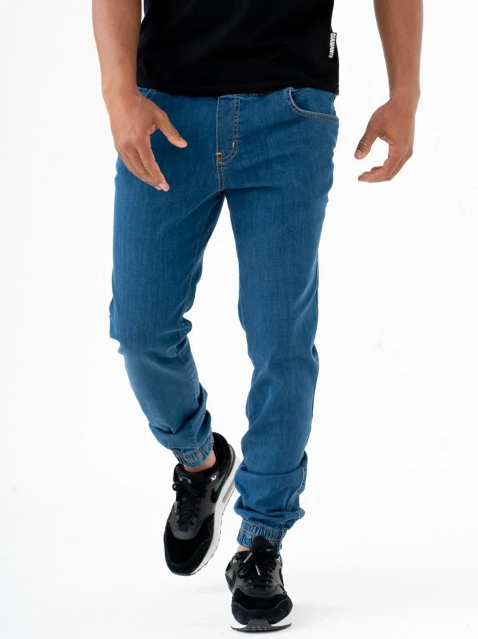 Spodnie męskie Jeans Jogger Jigga Wear Crown Classic niebieskie