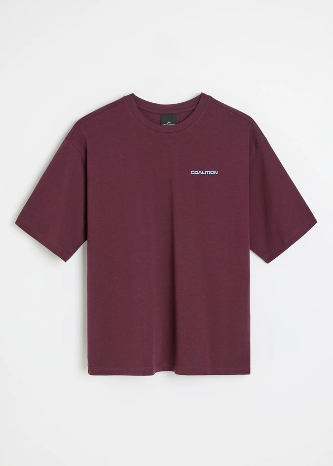 Koszulka męska t-shirt Coalition CLTN Bjerg śliwkowa fioletowa