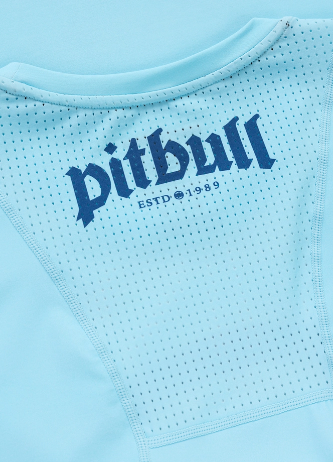 Koszulka męska sportowa Pit Bull Logo Palms jasna niebieska