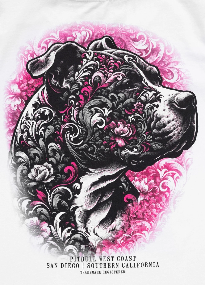 Koszulka damska T-shirt Pit Bull Tattoo biała