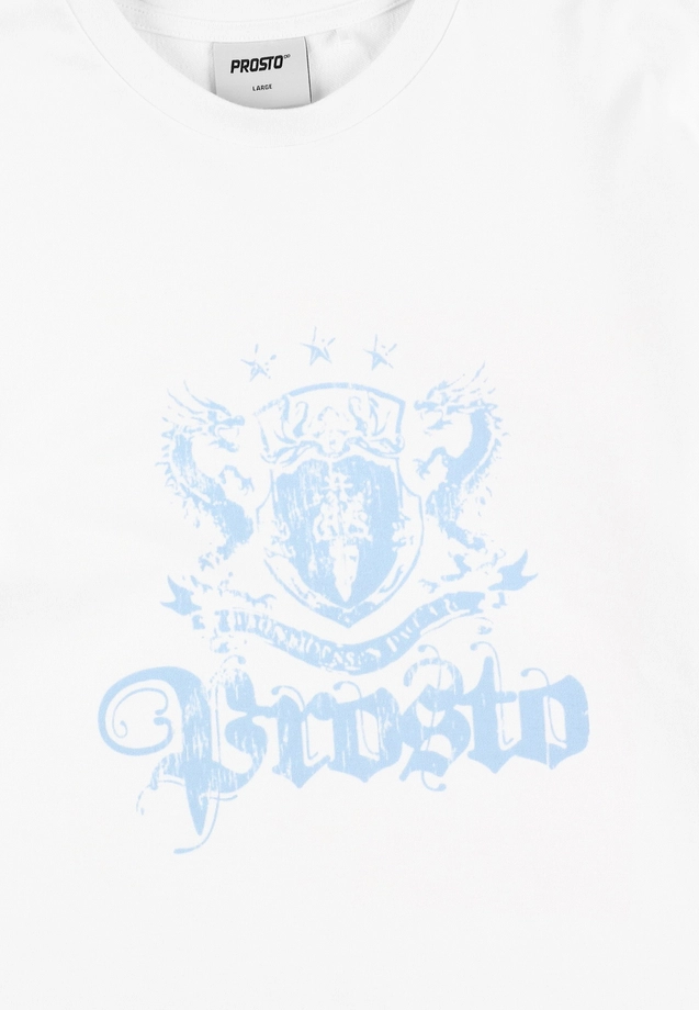 Koszulka longsleeve męski Prosto Crest biała