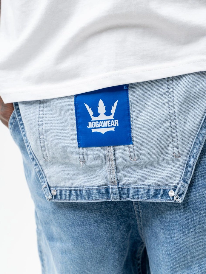 Spodnie męskie Jeans Ogrodniczki Jigga Wear Logo Dungarees jasne niebieskie