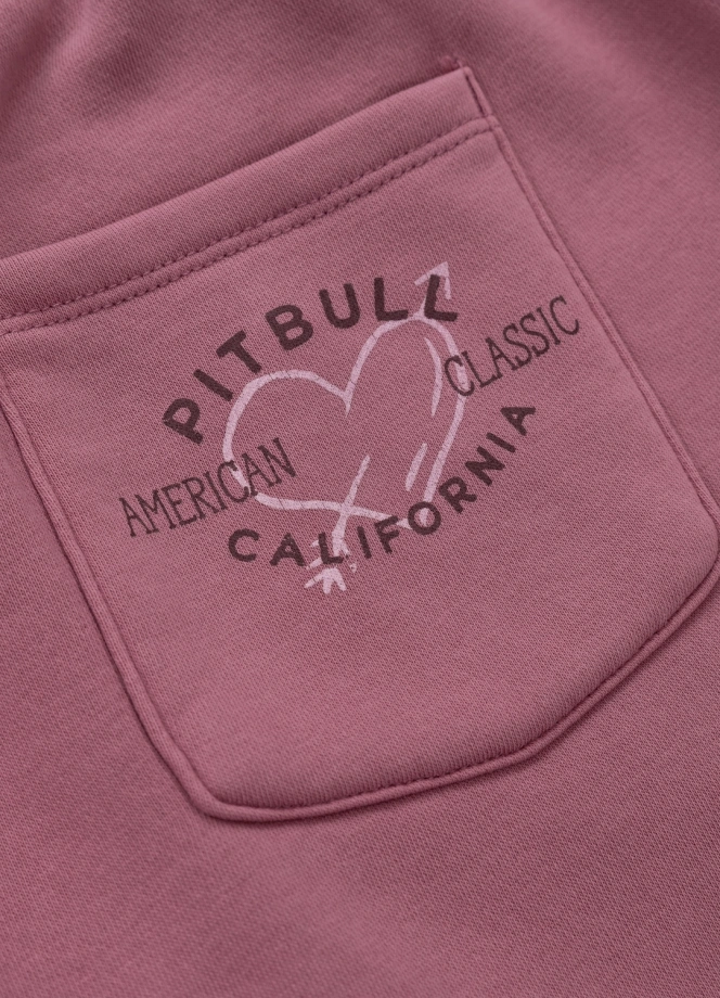 Komplet damski krótki Pitbull Manzanita Heart ZIP Washed różowy