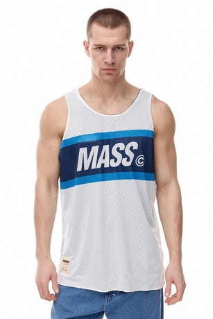 Koszulka męska Tank Top Mass Dnm Rust Reversible Mesh biała/granatowa