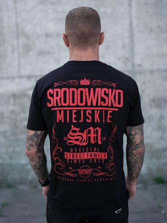 Koszulka męska t-shirt Środowisko Miejskie Theme czarna/czerwona
