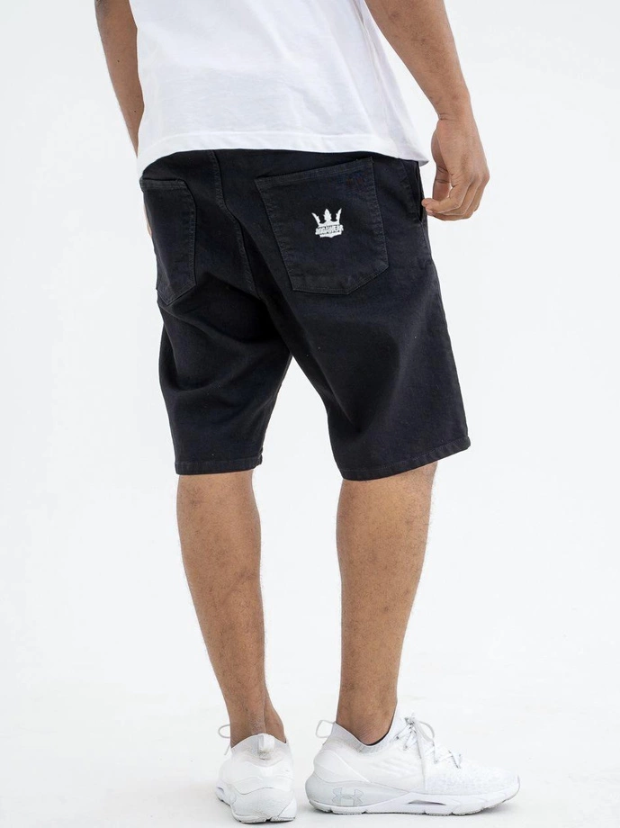 Spodenki szorty męskie jeans Jigga Wear Crown Pocket czarne