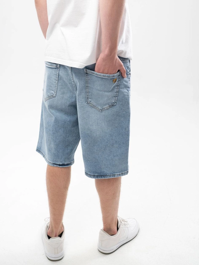 Spodenki szorty męskie jeans Jigga Wear Small Outline Crown jasne niebieskie