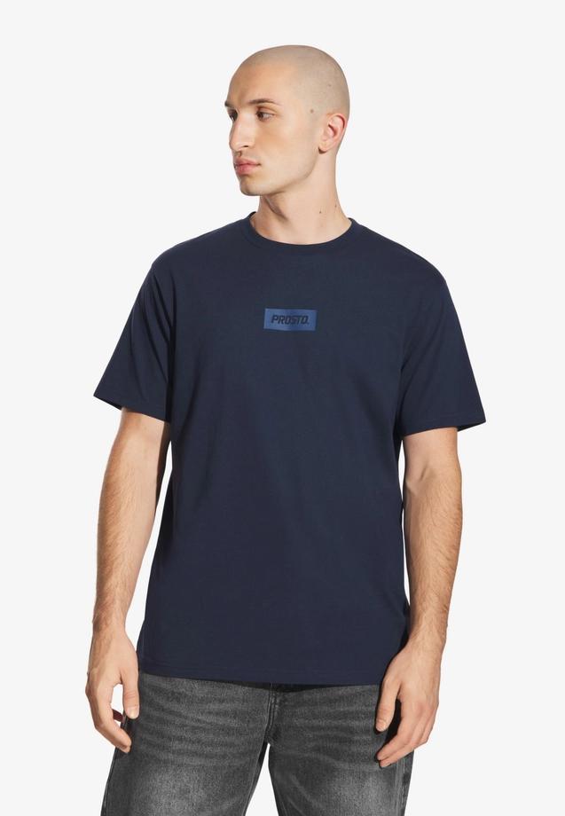Koszulka męska t-shirt Prosto Box Logo granatowa