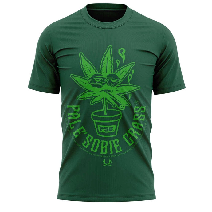 Koszulka męska T-shirt Dudek P56 Kwiatek zielona