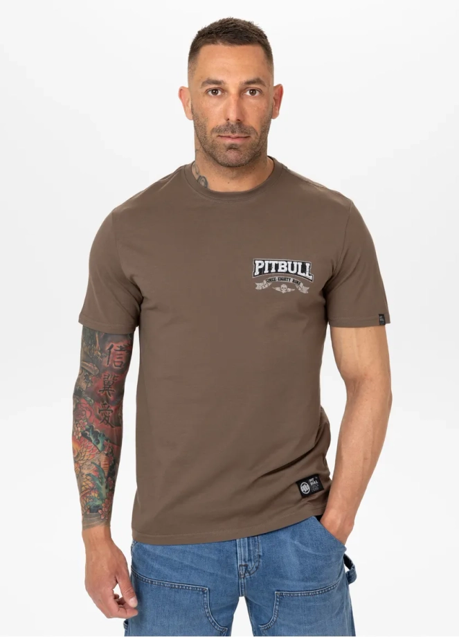 Koszulka męska T-Shirt Pit Bull Pitbull Troublemaker ciemno brązowa