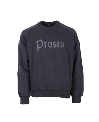 Bluza męska oversize Prosto Klasyk Goth crewneck sprany czarny