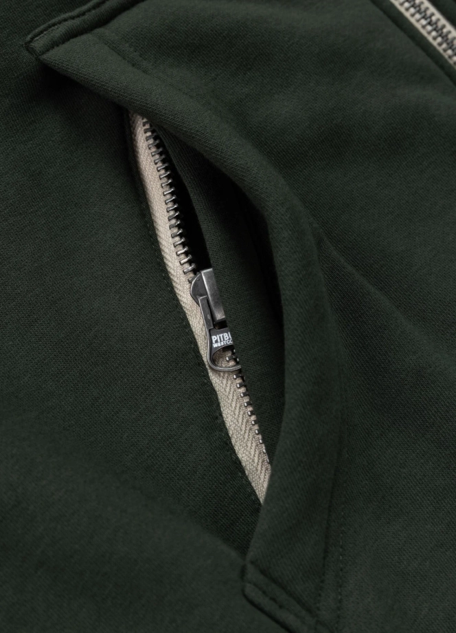 Bluza męska rozpinana z kapturem Pit Bull Ruffin Detroit zielona