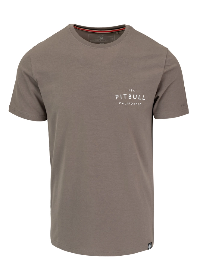 Koszulka męska T-Shirt Pit Bull Pitbull USA CAL Slim Fit taupe