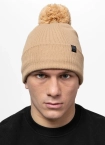 Czapka zimowa z pomponem Pit Bull Small Logo II 25 beżowa