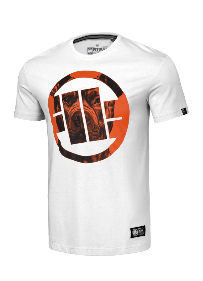 Koszulka męska T-Shirt Pit Bull Pitbull Orange Dog 24 biała