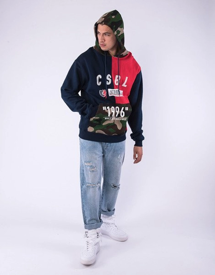 Bluza z kapturem Cayler & Sons WCWW 1996 Semi Box Hoody navy/red/woodland camo