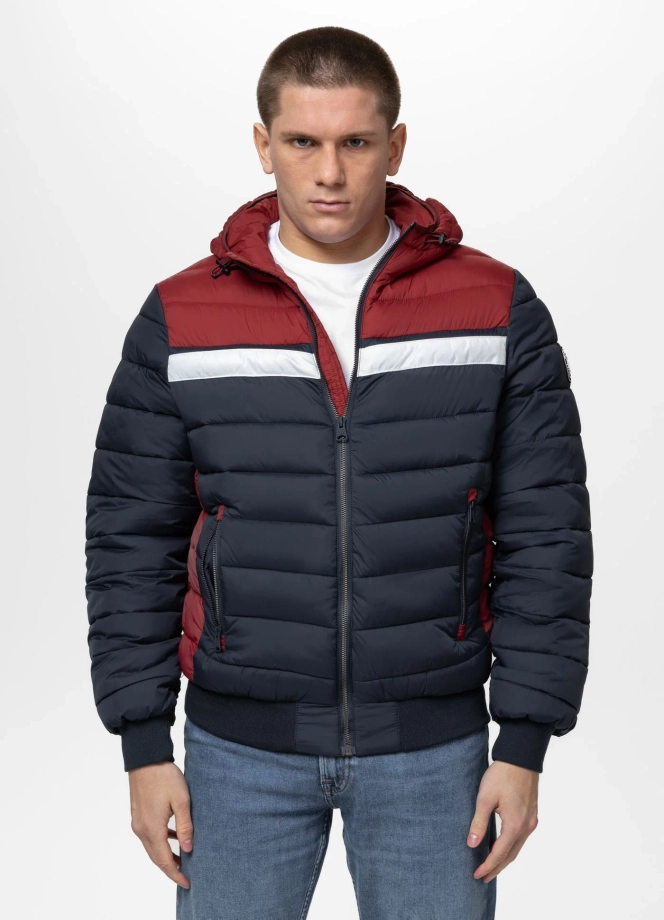 Kurtka zimowa męska Pit Bull Rubio granatowa/czerwona