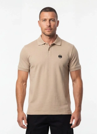 Koszulka męska Polo Pitbull Jersey Slim Fit Small Logo beżowa