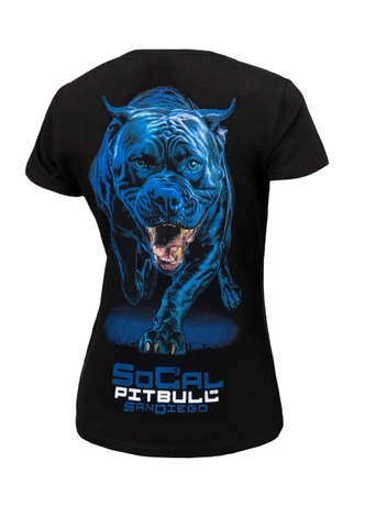 Koszulka damska T-shirt Pit Bull In Blue czarna