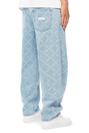 Spodnie męskie Jeans Extra Baggy Mass Denim Monogram jasno niebieskie