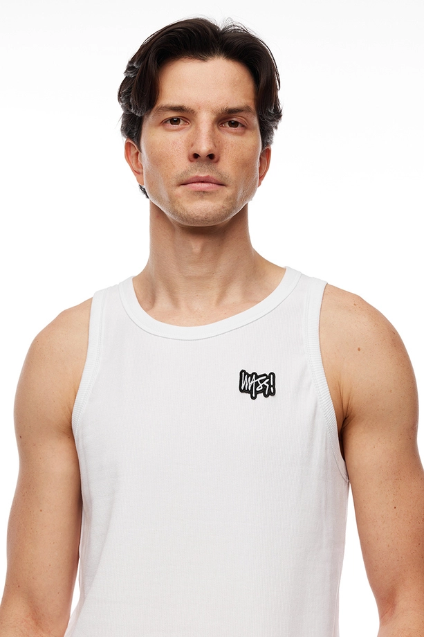 Koszulka męska Tank Top Mass Dnm Signature Patch biała