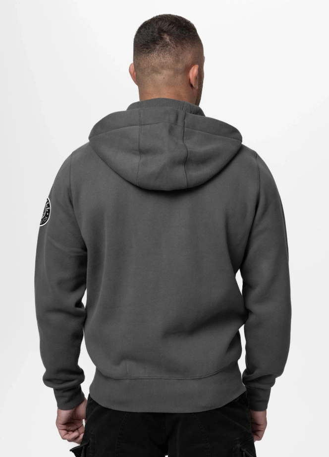 Bluza męska rozpinana z kapturem Pit Bull Norton grafitowa