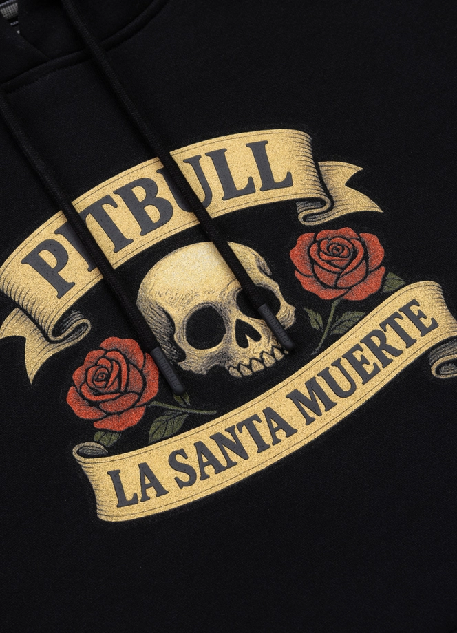 Bluza damska z kapturem oversize Pit Bull La Santa Muerte czarna