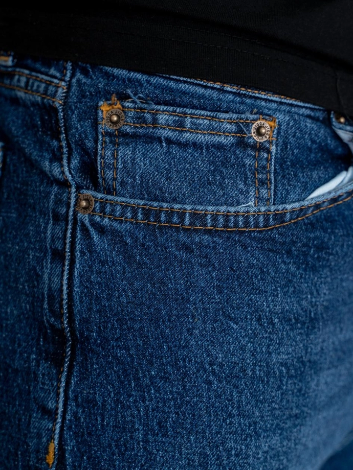 Spodnie męskie Jeans Jigga Wear Mini Haft Logo niebieskie