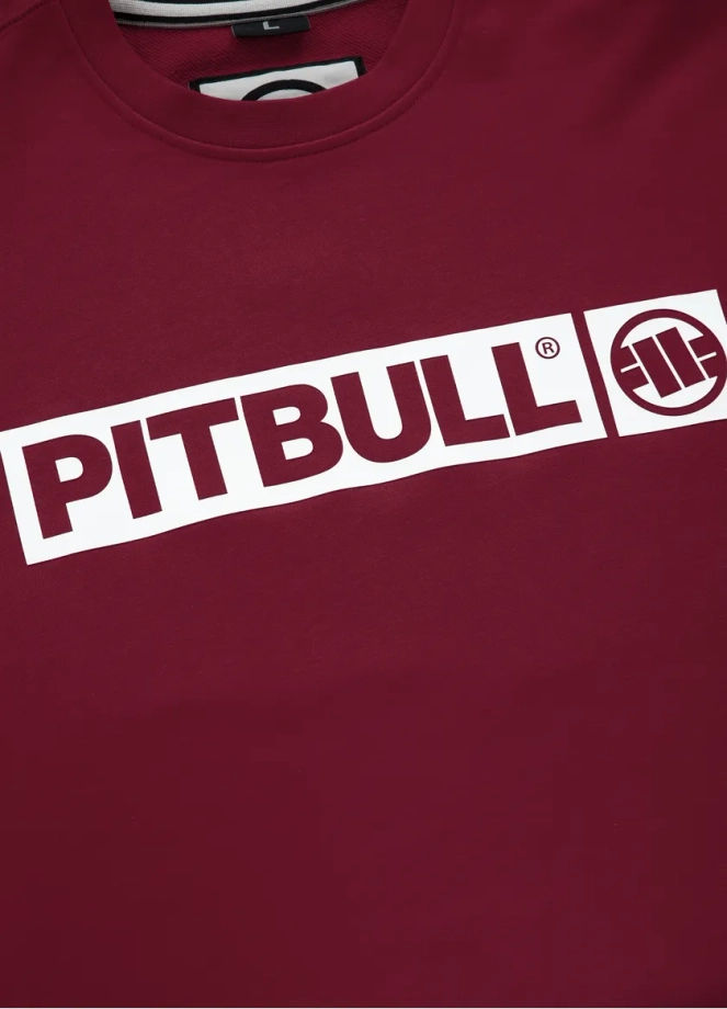 Bluza meska Pitbull Pit Bull Hilltop Terry 23 crewneck bordowa