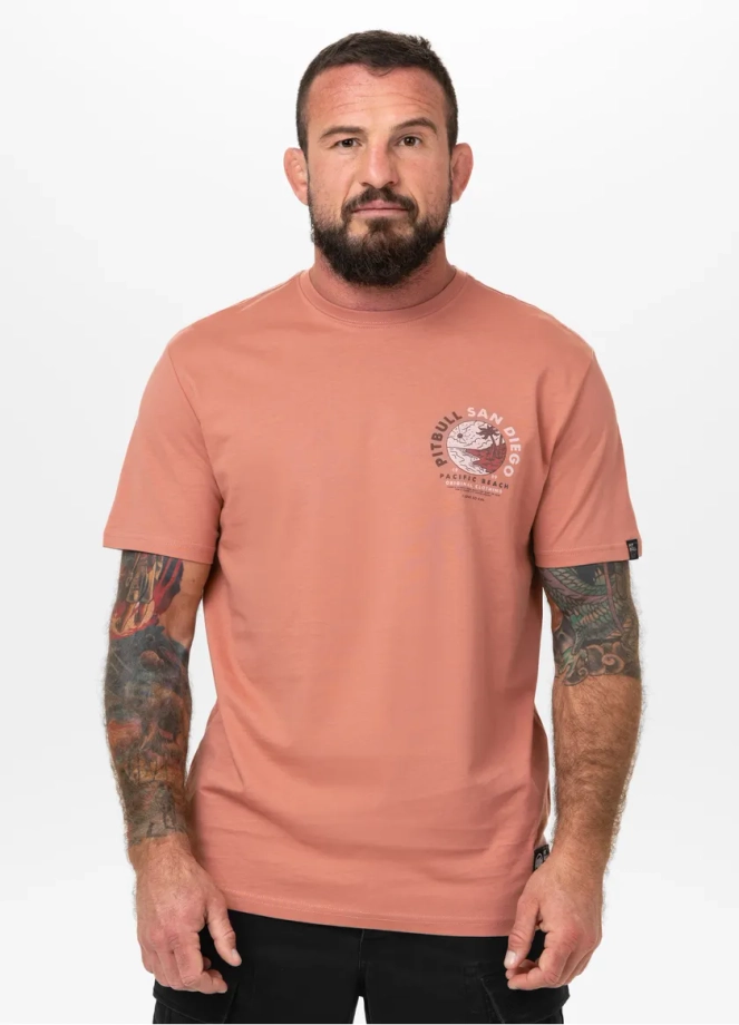 Koszulka męska T-Shirt Pit Bull Pitbull Planet Surf łososiowa